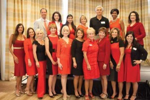 The photo represents a portion of the Naples Legacy and Circle of Red members & Red Tie Society who were in attendance for the breakfast. All are active participants in the planning and execution of the Go Red lunch to be held in the spring.