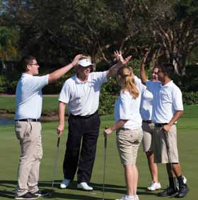 TIF students Alan Cuevas, Heather Martinez, Gerardo Lugo and Charity Gonzales with Eric Booker (pro) at 2013 Charity Classic Pro-Am