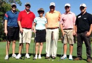 ARTHREX TEAM AT TIF 2014 CHARITY CLASSIC PRO-AM - BRANDON ROLLER, JOSH DAY, BONNIE BLANCHARD, DUDLEY HART (GOLF PRO), MIKE MORRIS WITH JOHNNIE GONZALES