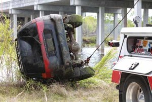 car out of canal