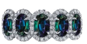 HANDCRAFTED ALEXANDRITE AND DIAMOND RING SET IN 18K WHITE GOLD; Courtesy of Omi Prive’