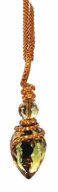 ONE-OF-A-KIND LEMON DROP CITRINE AND YELLOW SAPPHIRE 18K YELLOW GOLD PENDANT; COURTESY ALEX SOLDIER