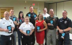Back Row L to R: Sgt. Jeff Boyd, Collier County Sheriff’s Office; Tracy Colleran, Straighten Up, Inc.; Cpl. Luke Arnold, Collier County Sheriff’s Office; Robert Busch, Community Anti-Drug Coalitions of America; Front row: Captain Anthony Maro and Deputy Chief Noemi Fraguela; Collier County EMS; Melanie Black, Drug Free Collier; Chris Byrne, Marco Island Fire Rescue; and Captain Charles Bacon, North Collier Fire District.